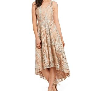 Badgley Mishka hi-low embroidered gown